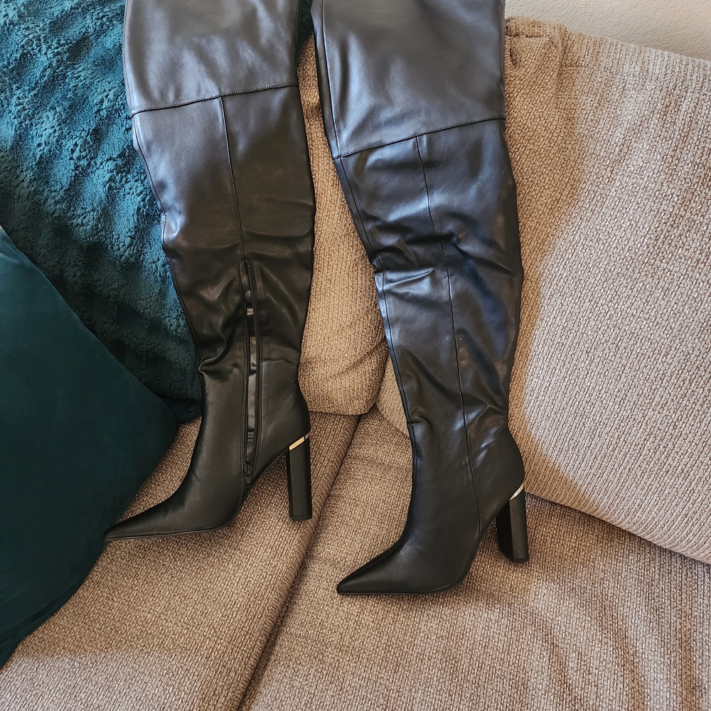 New!! Steve Madden Black Over-the-Knee Pointed Toe High Heel Boots